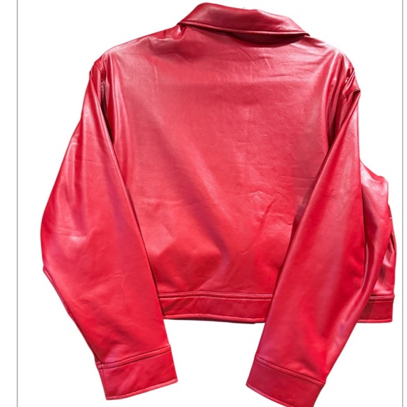 Adyson Parker Red Faux Leather Jacket NWT - Picture 4 of 6